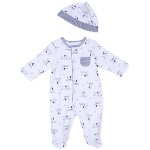 Baby Boys Puppy Toile Coverall and Hat, 2 Piece Set