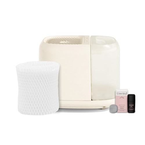 Canopy Large Room Humidifier, Cream, Large Living Space, 36HR Run Time, 5.5L Tank - Includes Canopy Humidifier Plus, Diffusion Well, Unwind Aroma, Filter, Power Cord & Adapter