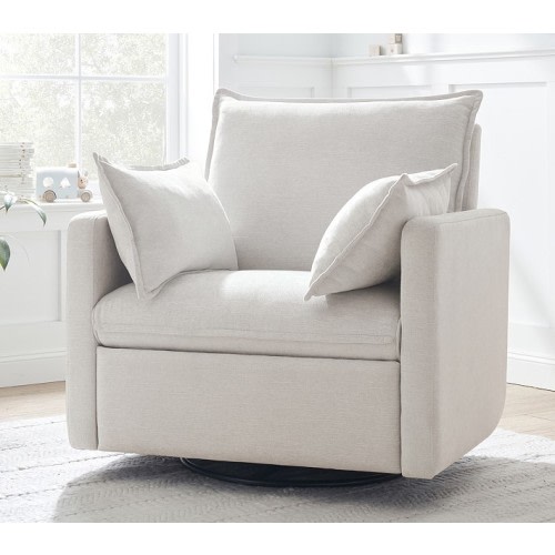 Paxton Pillow Swivel Glider Recliner (Taupe, Cozy Chenille)