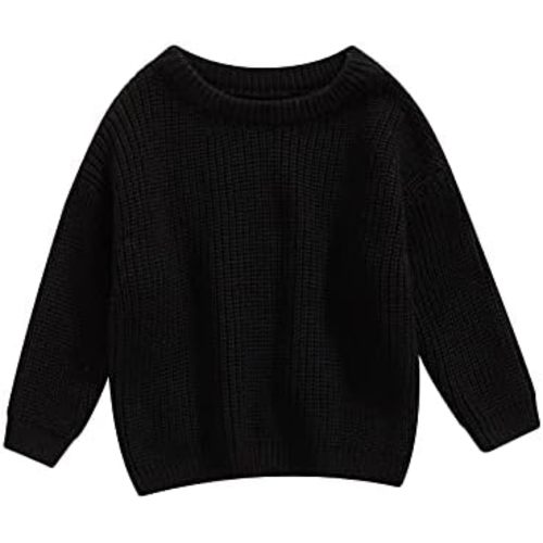 Karwuiio Toddler Baby Girl Boy Knit Sweater Round Neck Long Sleeve Pullover Sweatshirt Fall Winter Clothes
