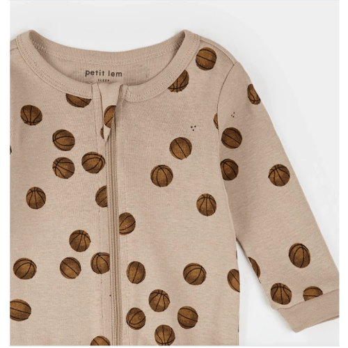 Oatmeal Basketball Sleeper – Babycakes Children's Boutique