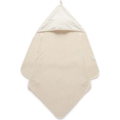 Essential Bear Hooded Towel Wheat Melange - Purebaby | Maisonette