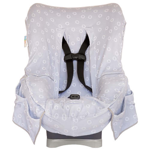 Niko Easy Wash Children's Car Seat Cover in Gray Cotton/Poly Terrycloth