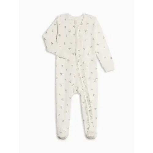 Neve Ruffle Zipper Footed Romper