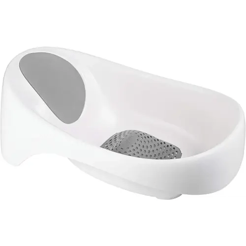 Boon Soak 3 Stage Baby Bathtub - Baby Bath Tub with Three Support Positions for Newborn to Toddlers - Color Changing Drain Plug for Ideal Bath Temperature - Gray - Ages 0 to 18 Months and Up