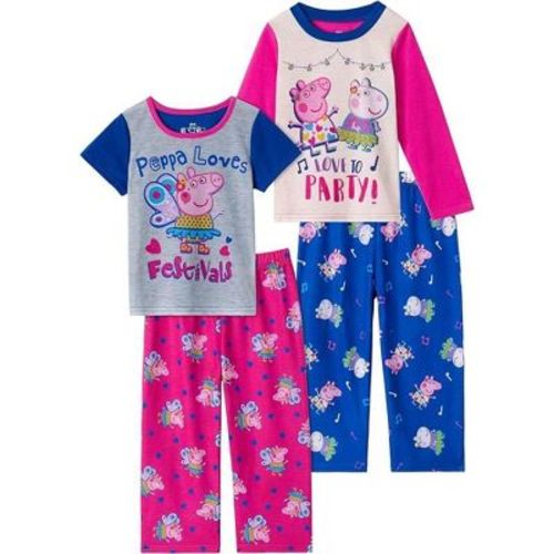 Peppa Pig Toddler Girls' 4-Piece Sleepwear Sets for Kids