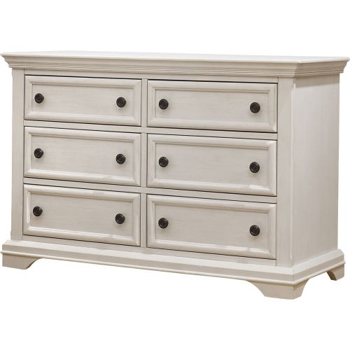 Ivory Light Wood,White 6 Drawer Dresser