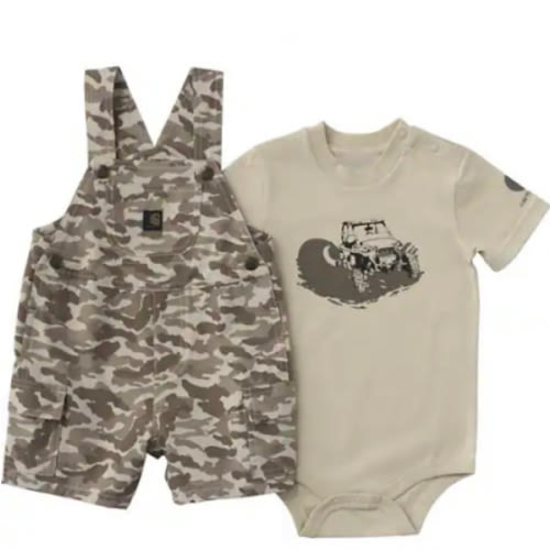 Boys' 2-Piece Short Sleeve Bodysuit & Camo Cargo Pocket Shortall Set (Baby) | Kid's T-Shirts & Tops | Carhartt