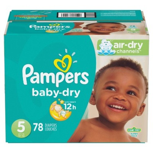 Pampers Baby Dry Diapers Super Pack Size 5 - 78ct