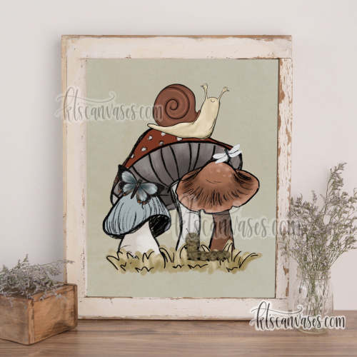 Mushroom Snail Art Print – KT's Canvases