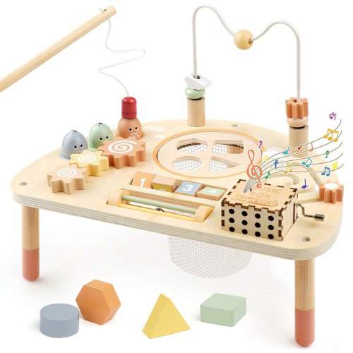 vanplay Children's Activity Table, Montessori Toys, Suitable For Boys And Girls 18 Months And Up, 8-In-1 Wooden Sensory Play Table, Suitable For Babies 18 Months And Up, A Great Christmas Or Birthday Gift For Your Baby. | SHEIN USA