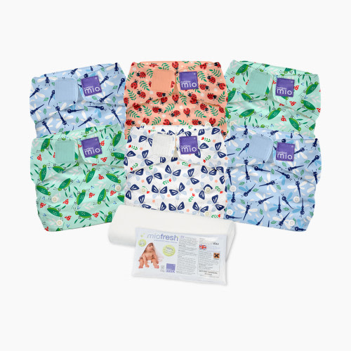 Bambino Mio Miosolo All-In-One Reusable Cloth Diaper Set (6 Pack) - Bug's Life, One Size (8-35 lbs)