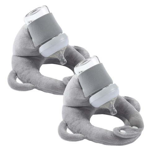 2PCS Baby Bottle Holder Self Feeding Support Pad For Hands Fee Bottle Feeding Drying Rack Bottle，Lazy breastfeeding tool for breastfeeding(Grey)