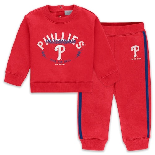 Newborn WEAR by Erin Andrews  Red Philadelphia Phillies Fleece Crewneck and Pants Set