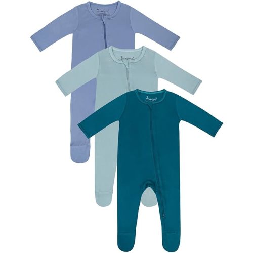 Jimonda Baby Romper Boys Girls Bamboo Pajamas 2-Way Zipper Footed Unisex Zip-Up Sleepers Sleep and Play pjs