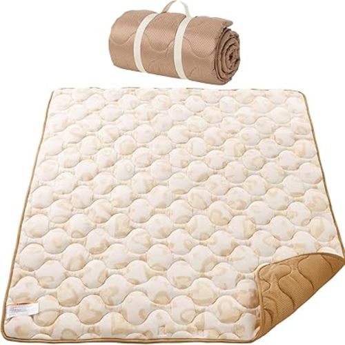 Momcozy Baby Play Mat for Floor, 59"x71" Thickened Playpen Mat, Playmate for Baby Tummy Time, Waterproof & Non-Slip, Foldable Outdoor Mat with Carrying Handle, Leopard