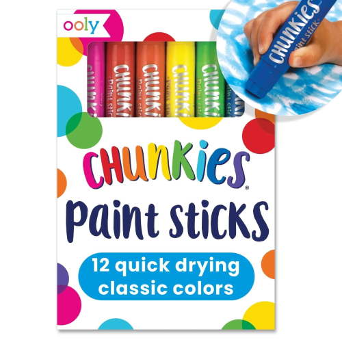 Ooly Chunkies Mess Free Paint Sticks For Kids, 12 Tempera Paint Sticks