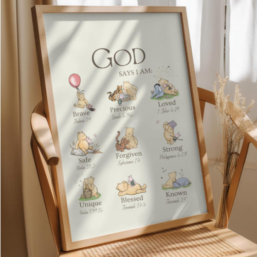 WINNIE-The-POOH Christian Nursery Wall Art