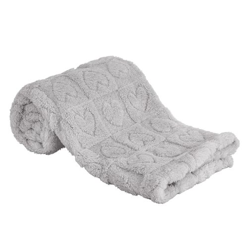 Yurhap Fleece Baby Blanket Heart Checkered, Ultra Soft Cozy Baby Blankets for Boys Girls, Fluffy Infant Toddler Newborn Receiving Gifts for Crib Stroller 30"x40" (Silver Grey)
