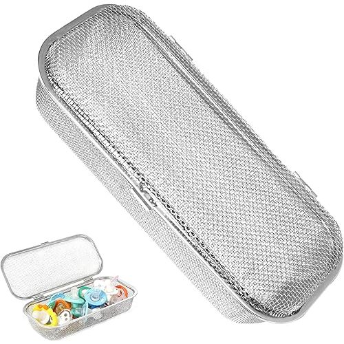 Dishwasher Basket, Stainless Steel Dishwasher Silverware Basket for Small Items, Replacement Mesh Drain Holder for Bottle Parts, Chopsticks, Forks, and Cleaning Accessories (Large)