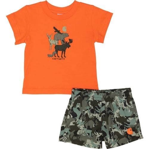 Carhartt Toddler Baby Boys Graphic Short Sleeve T-Shirt and Woven Shorts Set