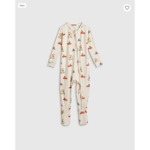 Bamboo Footie Pajama - Baby in Ice Cream Bears (3-6mo)