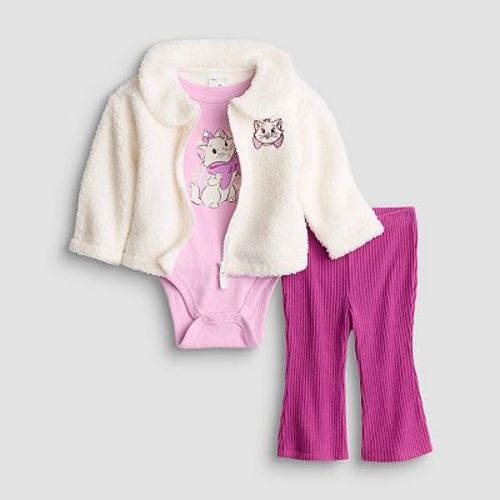 Baby Girl Disney's / Jumping Beans® The Aristocats Marie 3-Piece Bodysuit, Jacket & Pants Set