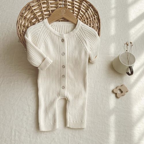 L.W. Clothing Company Baby Knitted One Piece Suit (White, 3-6 Months)