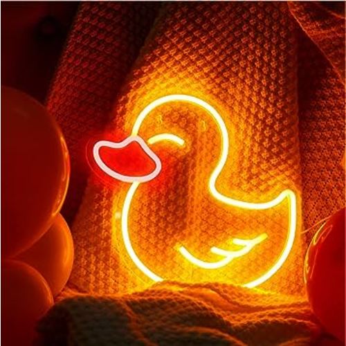 Duck Neon Sign for Kids Room Decor Yellow Duck Neon Wall Sign Duck LED Light USB Operated Night for Bedroom Party Hanging Decor Birthday Gift for Teen Girl Boy