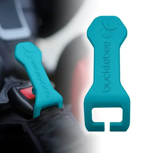 Bucklebee Easy Car Seat Buckle Release Aid for Children Unbuckle Car Seat Release Tool - Button Pusher - Opener for Nails - Buckle Release (1 Pack Teal)