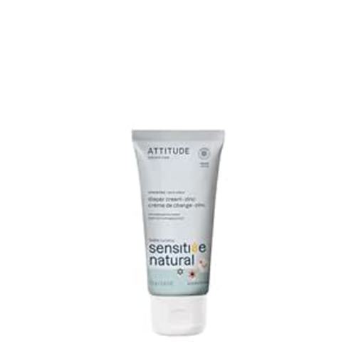 ATTITUDE Diaper Cream with Zinc & Oatmeal for Baby with Sensitive Skin, Plant and Mineral Based, Dermatologically Tested, Vegan, Unscented, 2.6 Oz