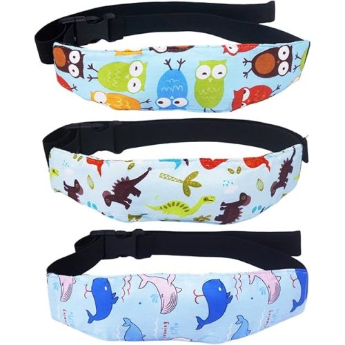 3 Pcs Baby Head Support Band for Stroller Car Seat Neck Relief Strap Headrest for Sleeping Traveling Head Holder for Toddler Kids Children Child Baby Infant