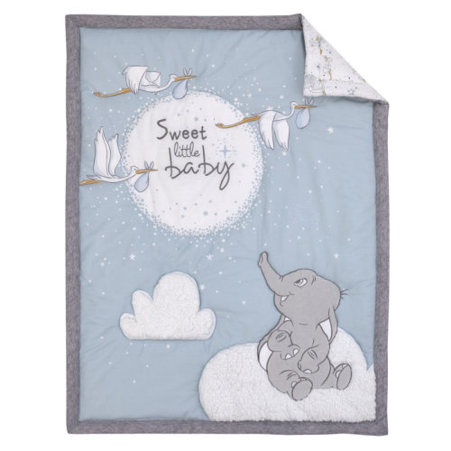 Disney NoJo Disney Dumbo Sweet Little Storks, Stars, Clouds and Moon 3 Piece Nursery Crib Bedding Set | Wayfair