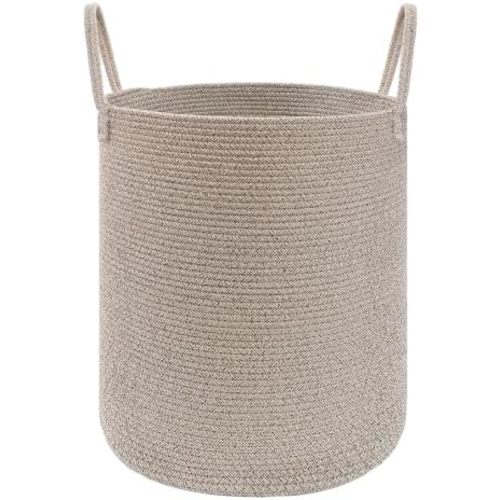 60L Cotton Rope Laundry Basket Hamper, Oatmeal