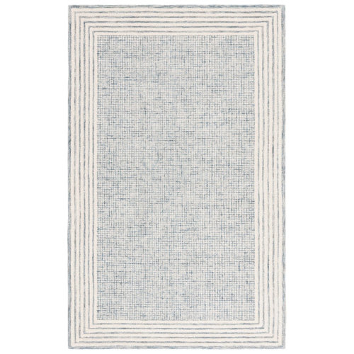 Gracie Oaks Kevionna Ebony Hand Tufted Wool And Cotton Bordered Rug | Wayfair