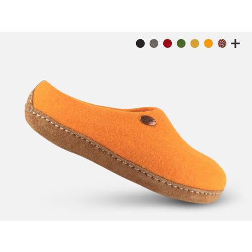 WoolFit Footprint | Felt Slippers with Footbed & Leather Sole