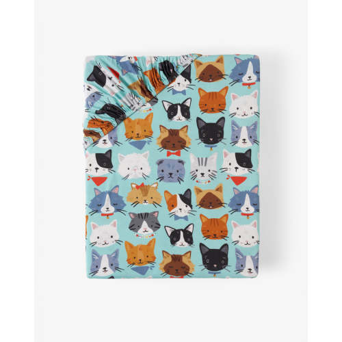 Purrfect Pals Fitted Crib Sheet | Little Sleepies