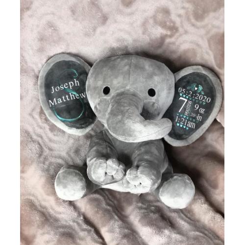 Personalized Elephant|Baby Boy or Girl Birth Stat|Baby Keepsake Gift|New Arrival Gift|Baby Arrival Gift|Welcome Baby Gift|Birth Announcement