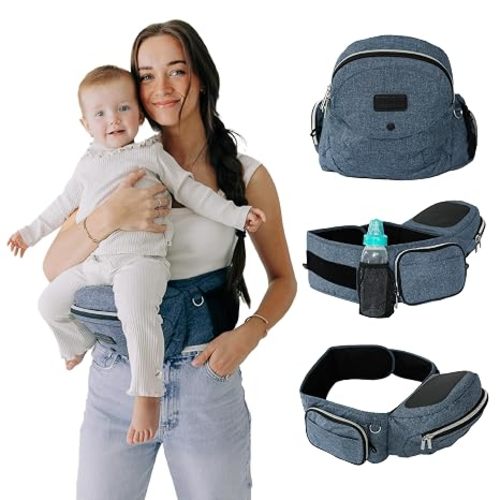 Tushbaby The Original Premium Quality Hip Seat Carrier – Safety-Certified Baby & Toddler Carrier with Secure Safety Buckles, Storage Pockets