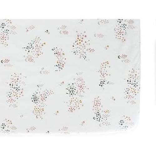 Pehr Crib Sheet, Flower Patch | Breathable Brushed Organic Cotton for Soft Sleep | Fits Standard Crib Mattresses up to 52”L x 28”W x 8”H
