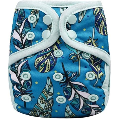 OsoCozy Newborn Reusable Cloth Diaper Covers - Adjustable Snap Fit & Double Leg Gussets for Baby Boys & Girls from 6-12 Pounds. Use with Prefold, Flat or Fitted Cloth Diapers or Snap-in Inserts