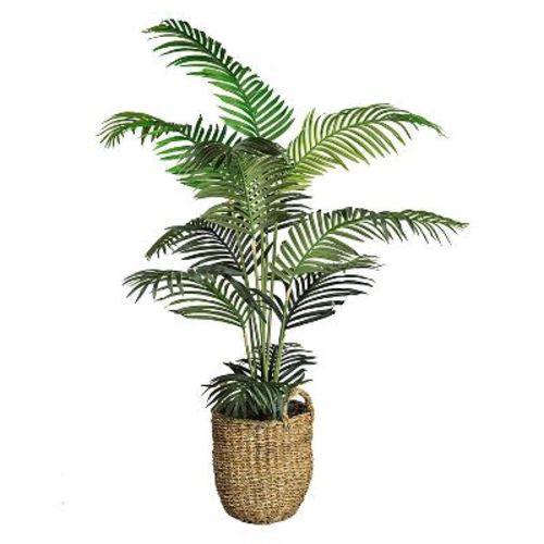 60" x 36" Artificial Areca Palm in Basket with Handles - LCG Florals: Faux Greenery, Indoor Decorative Plant