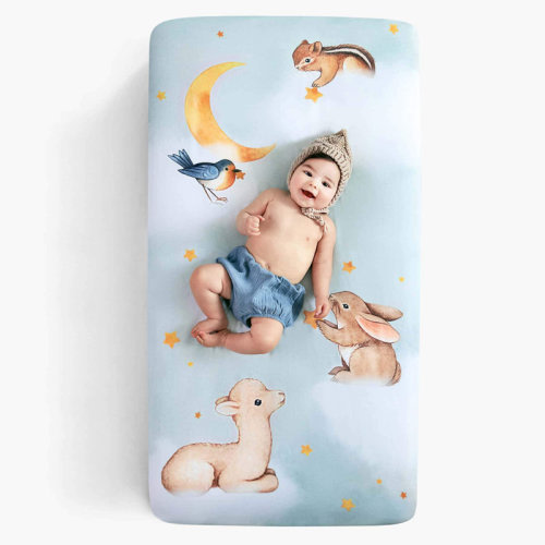 Rookie Humans Goodnight Wonderland 100% Cotton Fitted Crib Sheet | Wayfair
