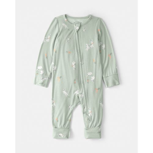 Baby Easter Bunny 2-Way Zip PurelySoft Sleep & Play Pajama - Green | Carter's