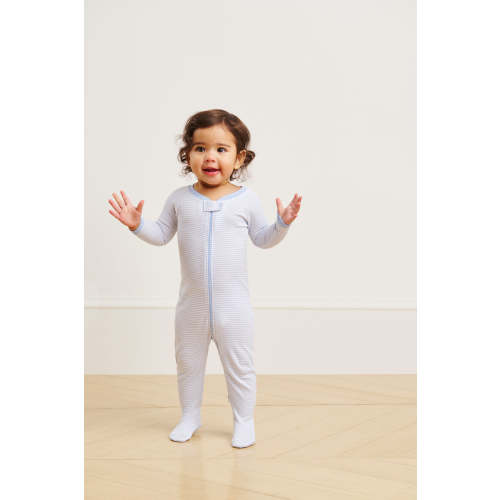 6-9 M - LAKE | Baby | Pima Cotton Pajamas | English Rose Stripe Baby Sleeper