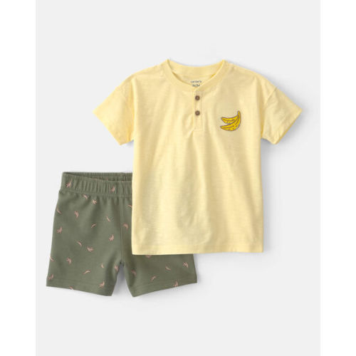 Toddler Boy 2-Piece Banana Top & Short Set - Yellow/Green | Carter's