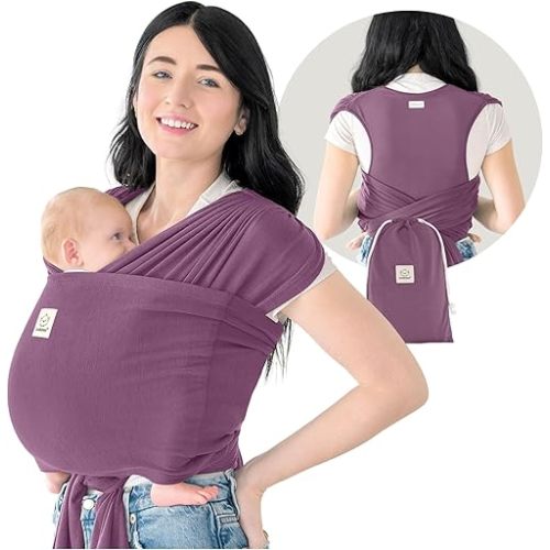 KeaBabies Baby Wrap Carrier Ring Sling - Easy to Wear, Adjustable D-Lite Baby Carrier Newborn to Toddler, Infant Carrying Shirt, Hands Free Bonding, Breathable Fabric Wearing Wrap (Dark Mauve)