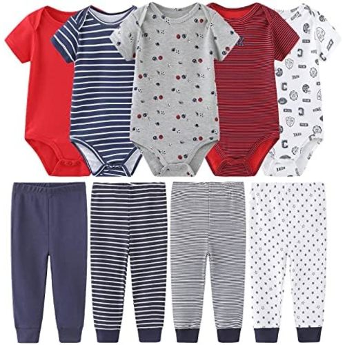 MAMIMAKA Baby Short Sleeve Bodysuit One-Piece Newborn Pants Baby Clothes for Boy and Girls