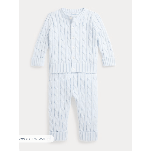 Ralph Lauren Cable-Knit Cotton Cardigan & Pant Set