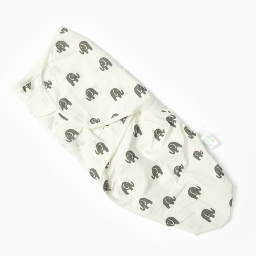 Newborn Baby Velcro Swaddle - Elephant Print